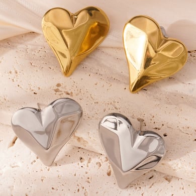 1 Paar romantische Serie Sweet Heart Titan Stahl Gold Farbe Damen Ohrstecker h5 Bild5