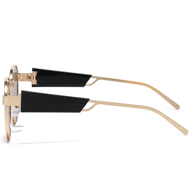 1 Pair of Wide Rimmed Fashionable Metal Frame Sunglasses Picture11