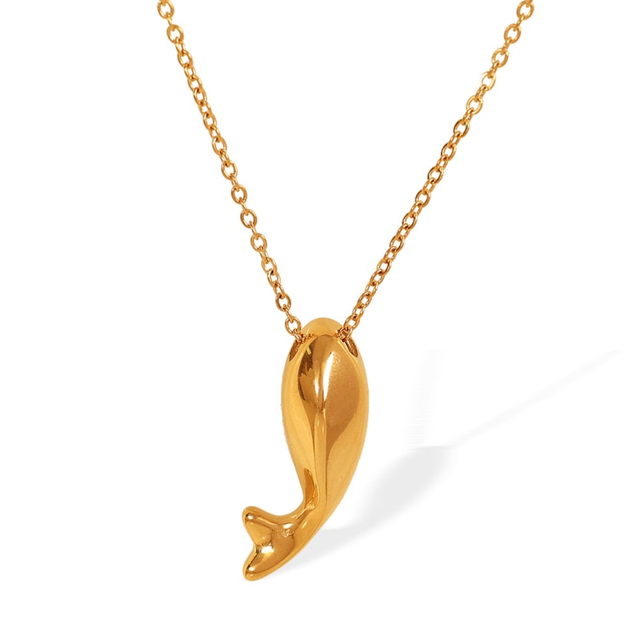 1 Piece Simple Series Casual Turtle Stainless Steel 18K Gold Plated Women Pendant Necklaces Picture6