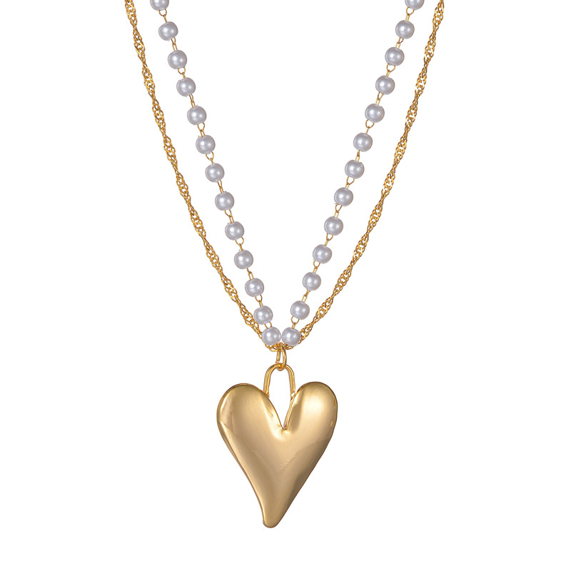 Collier bohème simple en acier inoxydable plaqué or 18 carats avec perles et pendentif soleil/lune pour femme, 1 pièce Image5