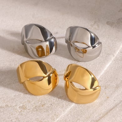 1 Pair Simple Series Daily Geometric Stainless Steel 18K Gold Plated Women Stud Earrings h5 Picture4