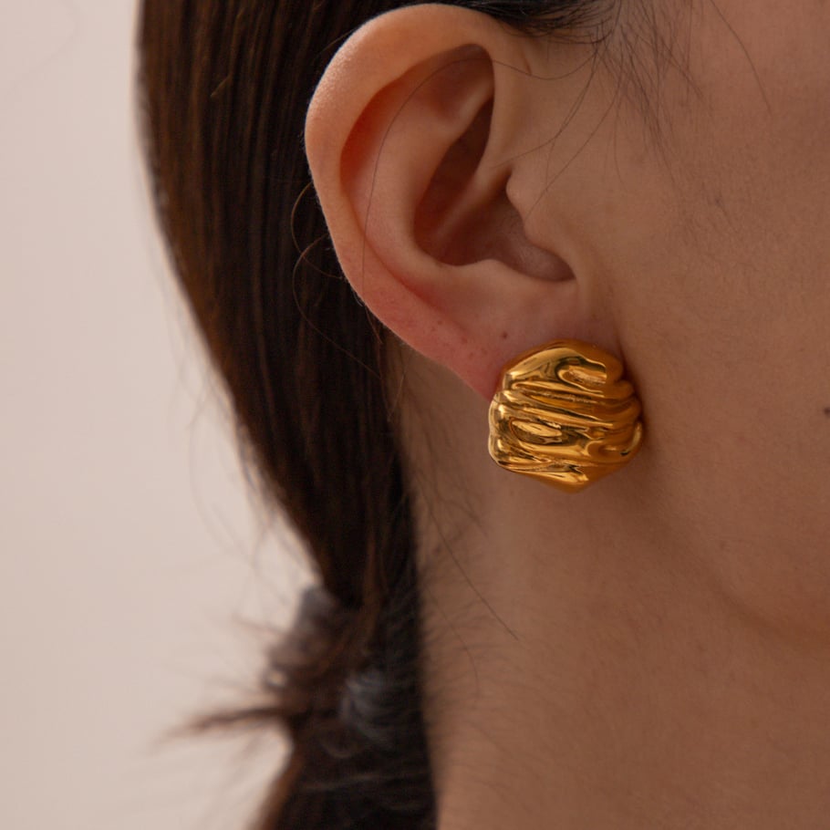 1 Pair Simple Series Simple Solid Color Stainless Steel 18K Gold Plated Women Stud Earrings Picture5