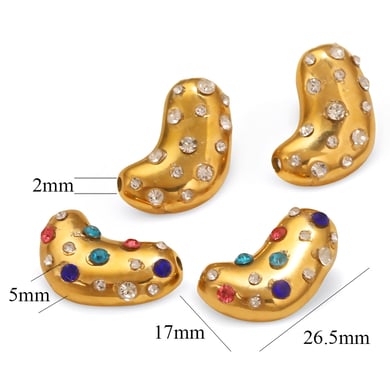 1 Paar Retro-Herz-Anhänger mit 18 Karat vergoldetem Strass für Damen h5 Bild5