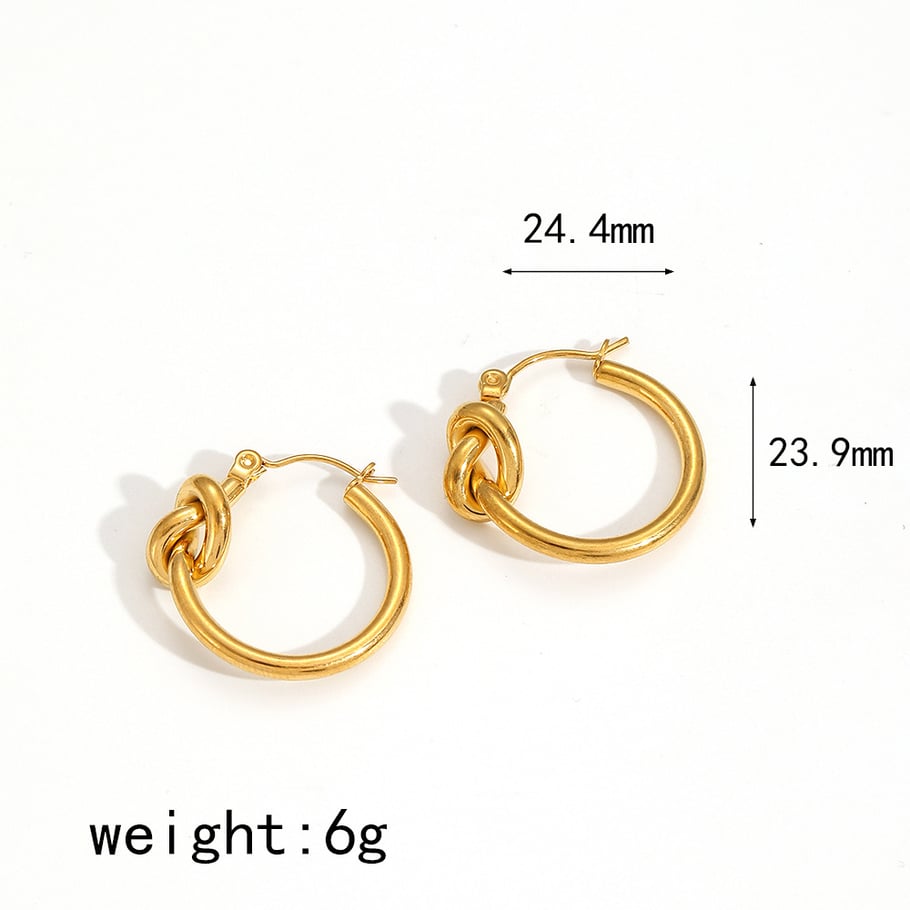 1 Pair Designable Style Chic Knot Shape Stainless Steel Gold Color Women's Stud Earrings Picture6