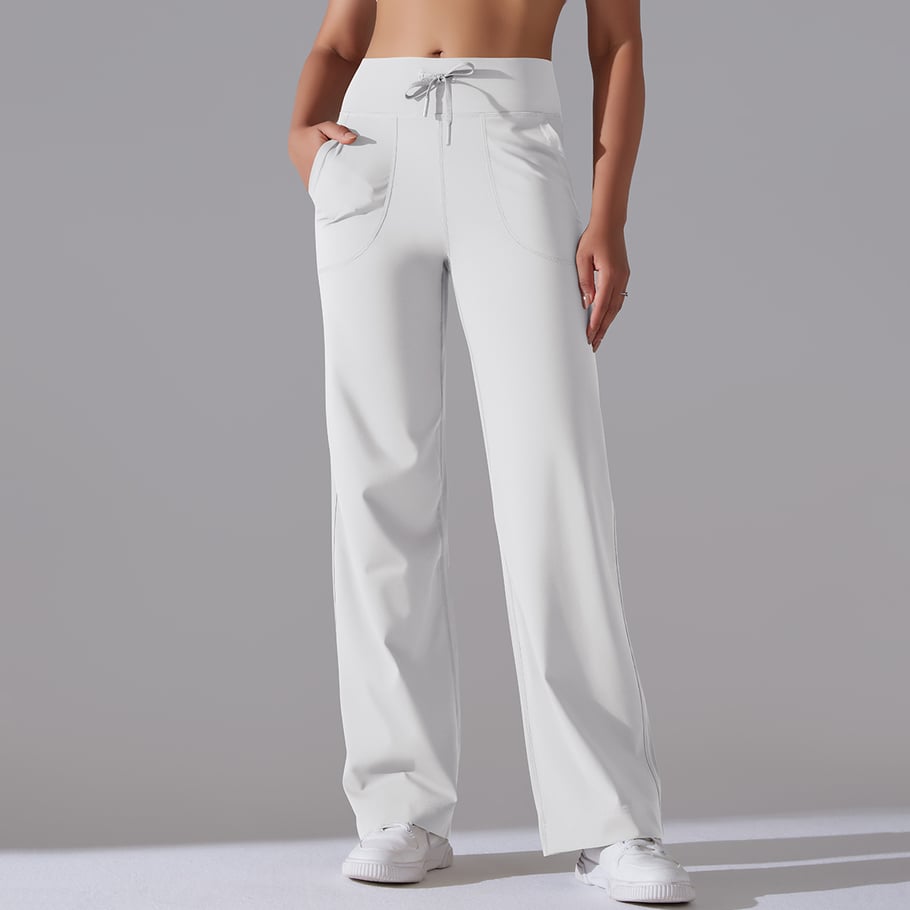 1 Piece Solid Colored High End Elastic Loose  Casual Women's Sports Long Pants Picture7