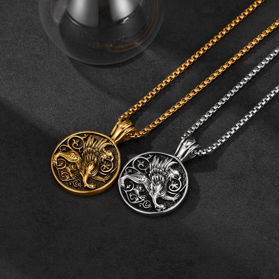 1 Piece Sophisticated Griffin Stainless Steel Men's Pendant Necklaces Picture4