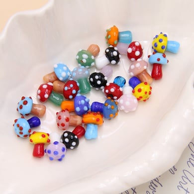 Exquisite Mushroom Colorful Glass DIY Jewelry Beads h5 Picture4
