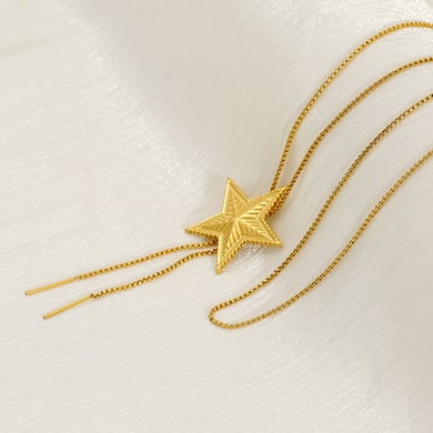 Star Stainless Steel Gold Color Long Necklaces h5 Picture6