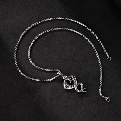 1 Piece Punk Snake Shape Stainless Steel Men's Necklaces h5 Picture6