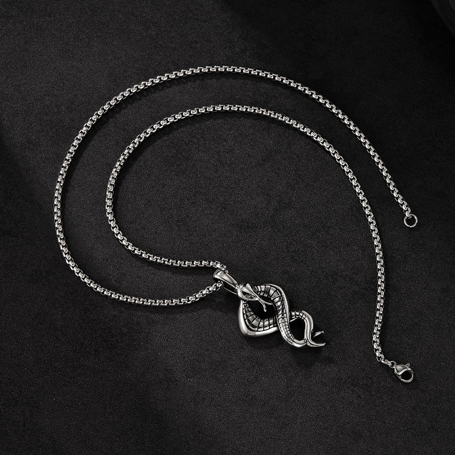 1 Piece Punk Snake Shape Stainless Steel Men's Necklaces Picture6