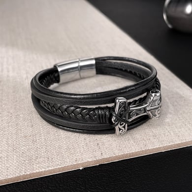 1 Piece Geometric Multilayer Stainless Steel Men's Bracelets h5 Picture4