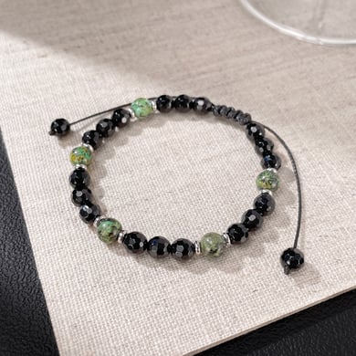 Punk Nature Stone Beads Stainless Steel Men's Bracelets h5 Picture3