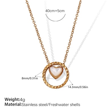 Heart Stainless Steel Gold Color Pendant Necklaces h5 Picture2