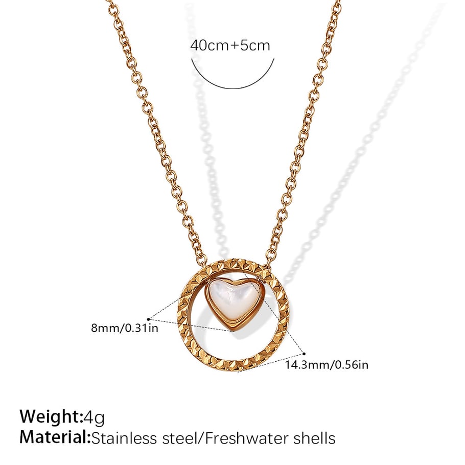 Heart Stainless Steel Gold Color Pendant Necklaces Picture2