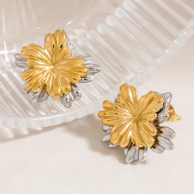 Minimalist Heart Stainless Steel Gold Color Women's Stud Earrings h5 Picture6