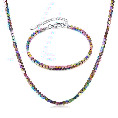 Colliers superposés en acier inoxydable avec perles colorées pour hommes h5 Image6
