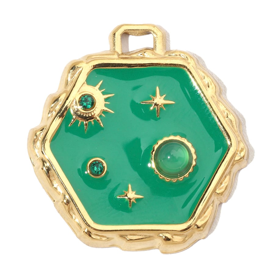 1 Stück Polychrome Serie Sonne Edelstahl Gold Farbe Damen Anhänger 