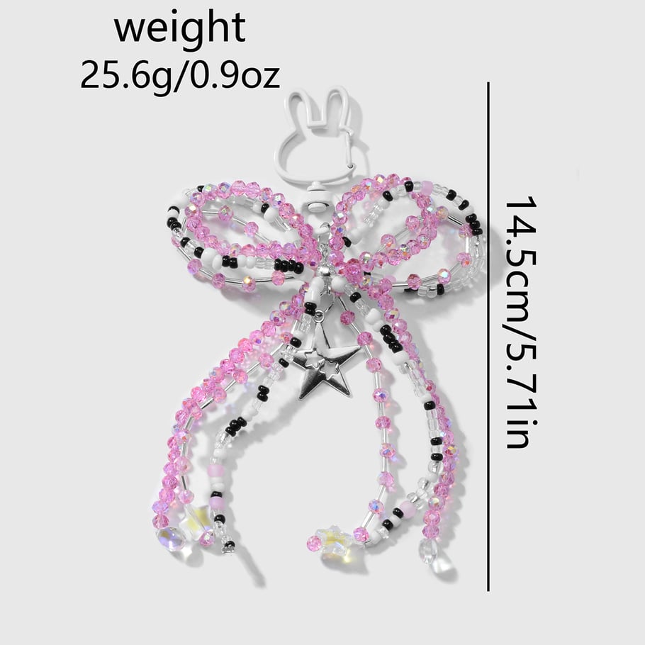 Sweet Beaded Bow Bag Charms Picture2