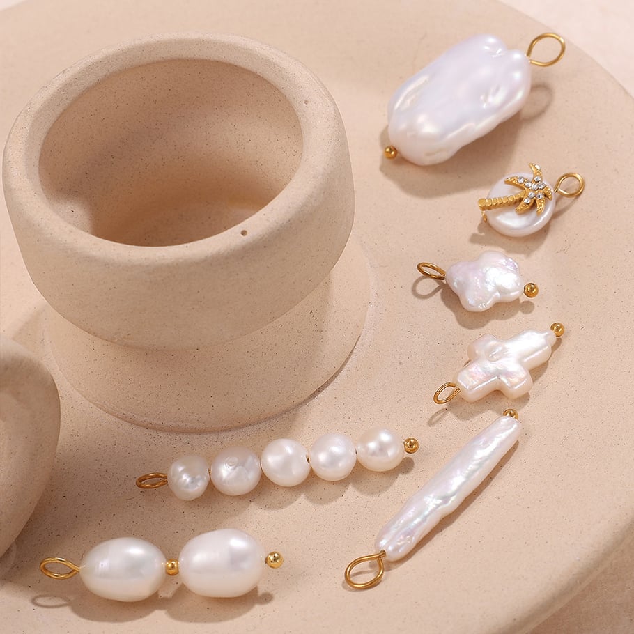 Classic Starfish Gold Color Artificial Pearl Women's Pendants Picture2