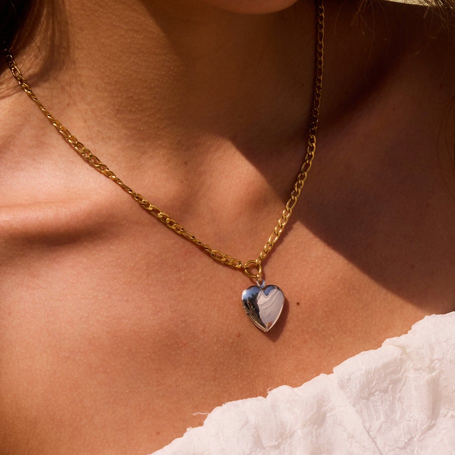 Simple Heart Stainless Steel Mixed Color Pendant Necklaces Picture3