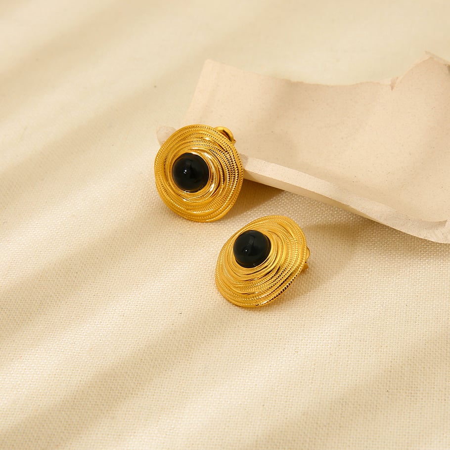 Simplicity Series Gold Color Stainless Steel Women's Earrings Picture3