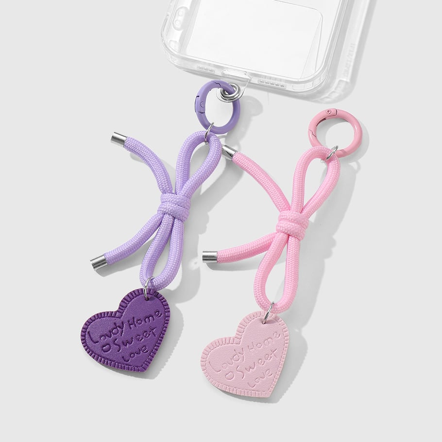Leather Heart & Bow Knot Women's Bag Charms h5Picture4