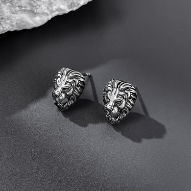 1 Pair Rock Snake Stainless Steel Men's Earrings h5 Picture2