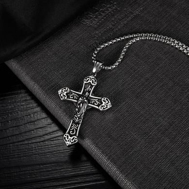 1 Piece Premium Cross Stainless Steel Men's Necklaces h5 Picture3