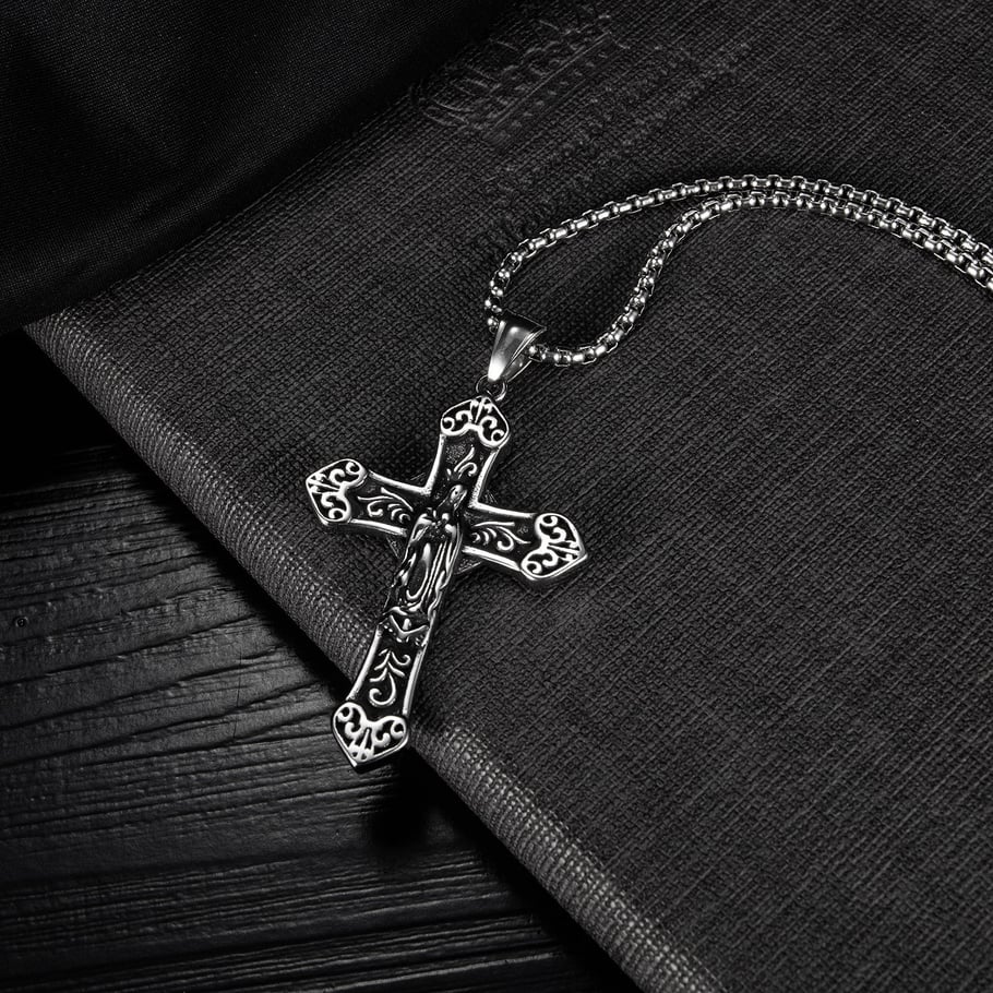1 Piece Premium Cross Stainless Steel Men's Necklaces Picture3