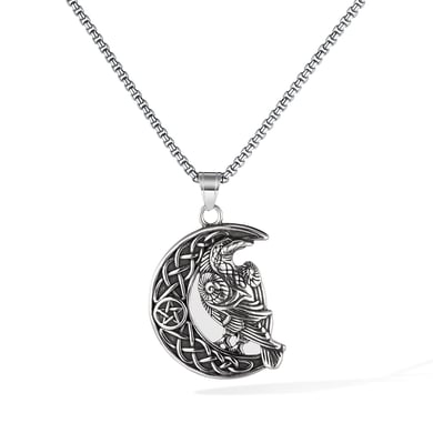 Vintage Crow Stainless Steel Men's Necklaces h5 