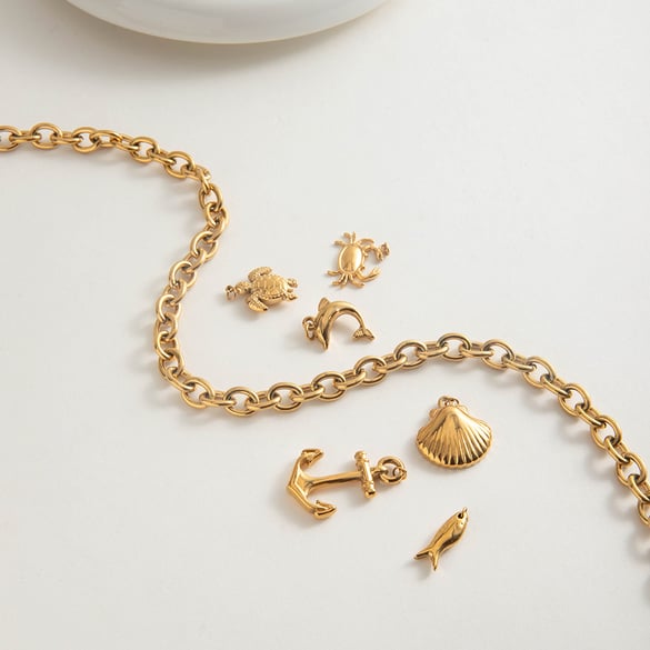 1 Piece Chain Stainless Steel Gold Color  Women's DIY Chain Necklaces