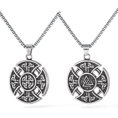 Sleek Celtic knot Stainless Steel Men's Necklaces h5 