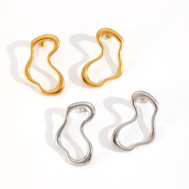 Geometric Daily Stainless Steel Gold Color Women's Stud Earrings h5 Picture4