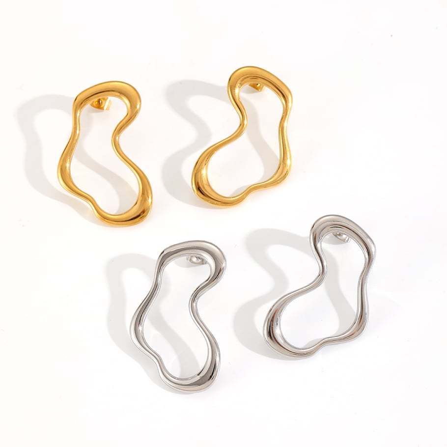 Geometric Daily Stainless Steel Gold Color Women's Stud Earrings Picture4