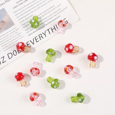 1 Piece Vivid Mushroom Glass DIY Jewelry Beads h5 Picture3