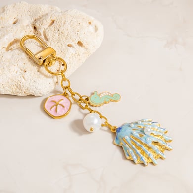 Retro Oceanic Stainless Steel Gold Color Bag Charms h5 Picture6