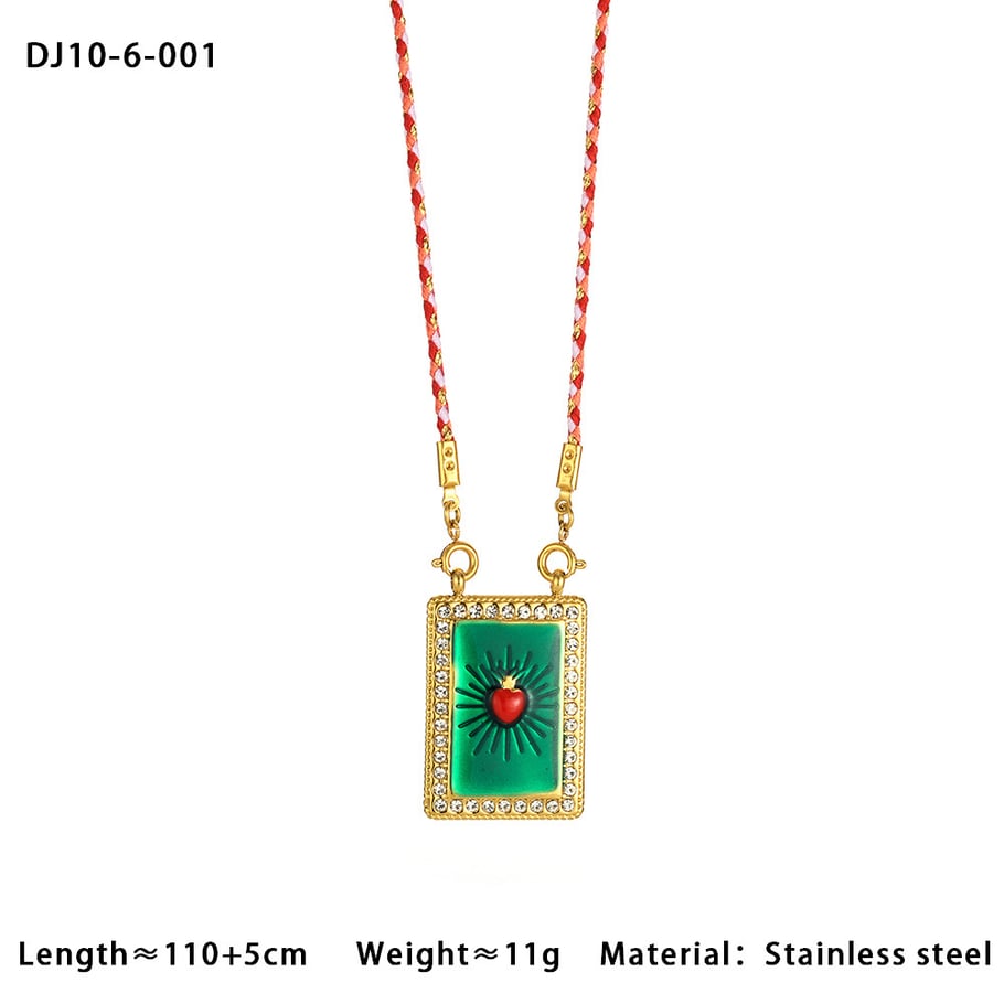 Ornate Rectangular Oil-spot Glazing Women's Pendant Necklaces Picture2