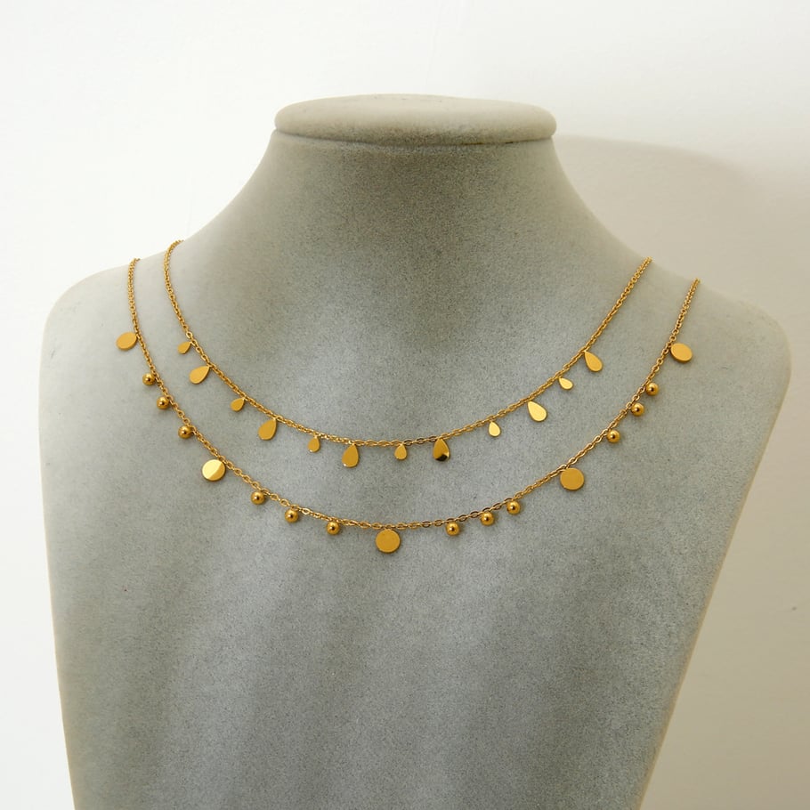 Simple Series Drop - shaped Gold - colored Stainless Steel Women's Necklaces Picture3