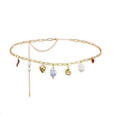 Ins Style Heart Stainless Steel Gold Color Waist Chains h5 