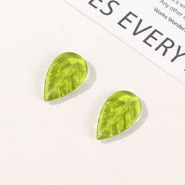 1 Piece Natural Leaf Glass DIY Jewelry Beads 