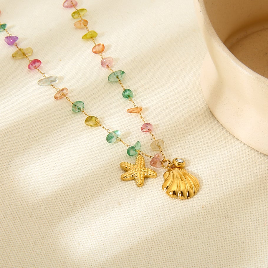 Creatively Designed Starfish and Seashell Pendant Necklaces Picture2
