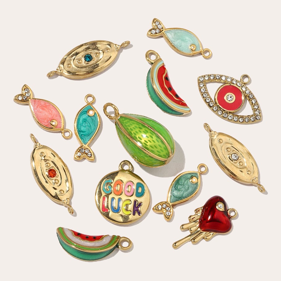 Vivid Watermelon Stainless Steel Gold Color Pendants Picture4