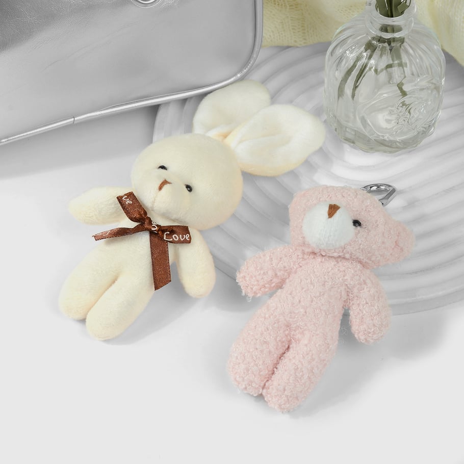 1 Piece Cute Plush Mini Doll Bear Bunny Bag Charms Picture4