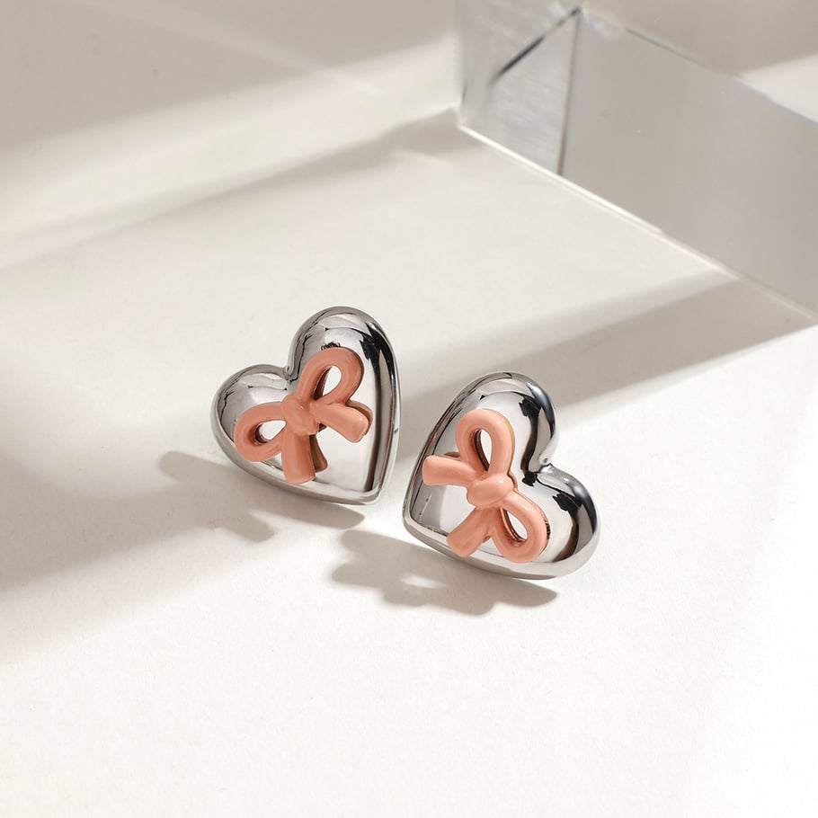 Sweet Heart Stainless Steel Stud Earrings Picture4
