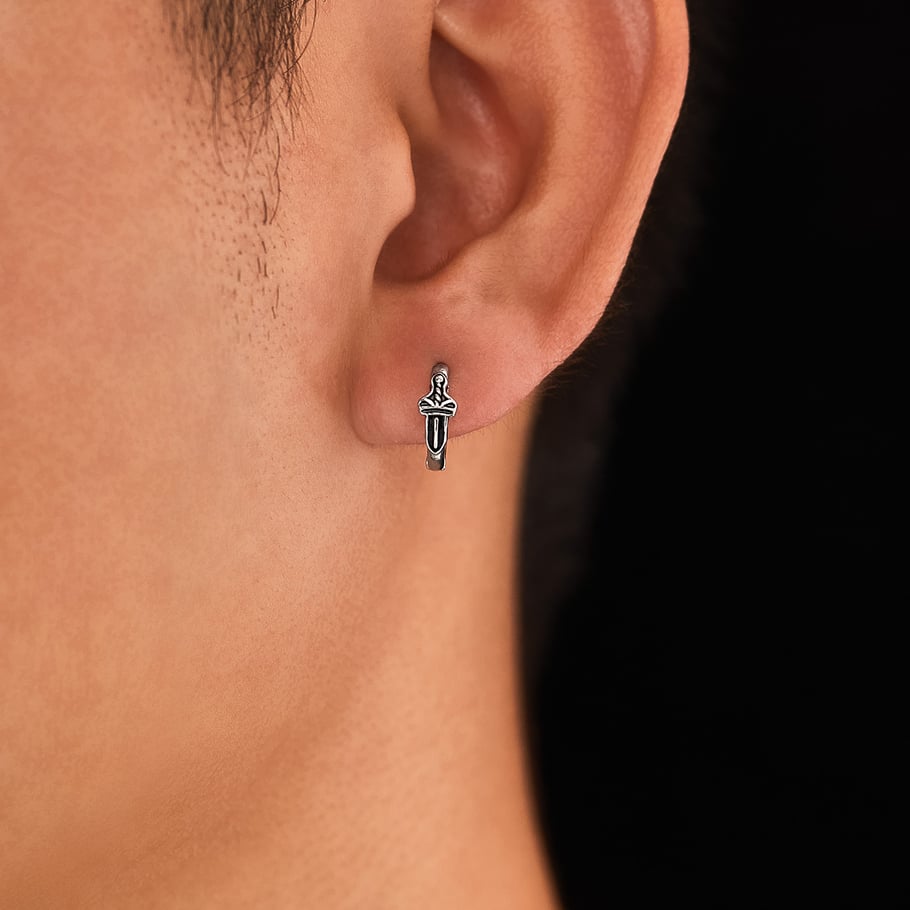 Modern Sword Stainless Steel Men's Stud Earrings Picture3