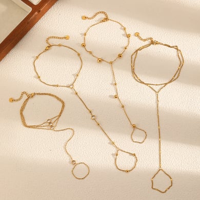 Ins Style Delicate Stainless Steel Gold Color Women's Chain Bracelets h5 Picture3