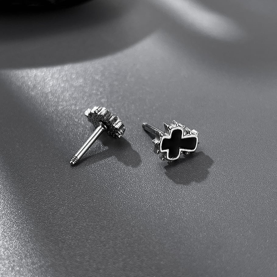 Delicate Cross Stainless Steel Men's Earrings Picture6