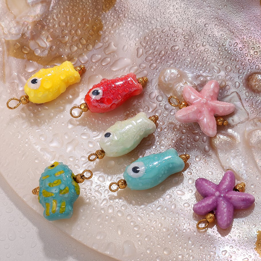 Classic Starfish Gold Color Artificial Pearl Women's Pendants Picture3