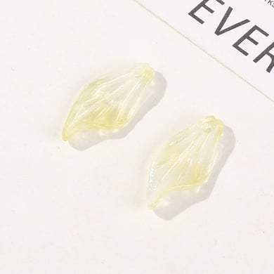 1 Piece Natural Leaf Glass DIY Jewelry Beads h5 