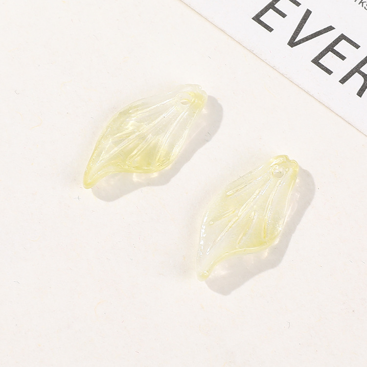 1 Piece Natural Leaf Glass DIY Jewelry Beads 